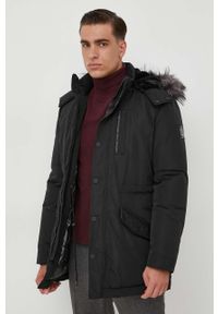 Guess parka puchowa męska kolor czarny zimowa. Kolor: czarny. Materiał: puch. Sezon: zima #1