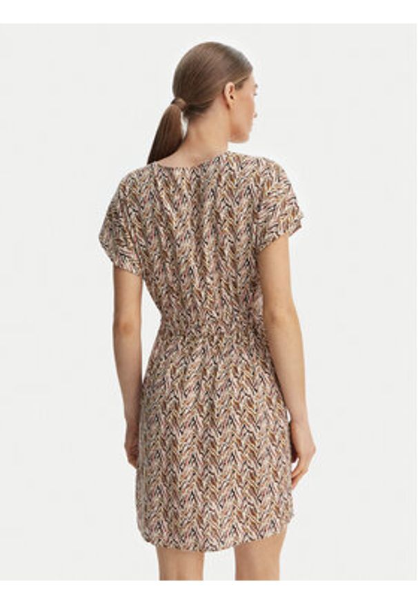 only - ONLY Sukienka letnia Nova 15342707 Beżowy ciemny Regular Fit. Kolor: beżowy. Materiał: wiskoza. Sezon: lato