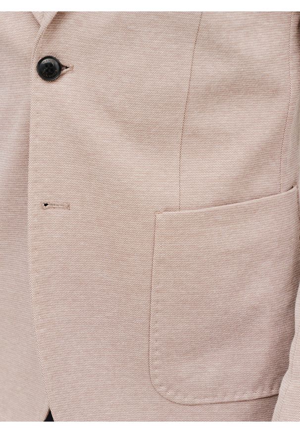 Pako Lorente - Beżowa marynarka melanż. Okazja: na co dzień. Kolor: beżowy. Materiał: poliester, dzianina, bawełna. Wzór: melanż. Sezon: wiosna. Styl: casual