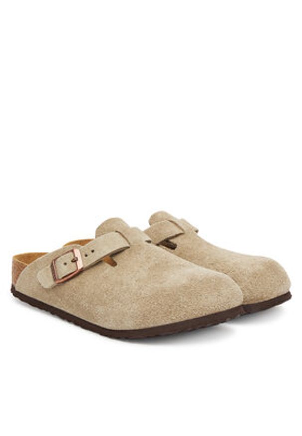 Birkenstock Klapki Boston Kids 1027875 Beżowy. Kolor: beżowy. Materiał: zamsz, skóra