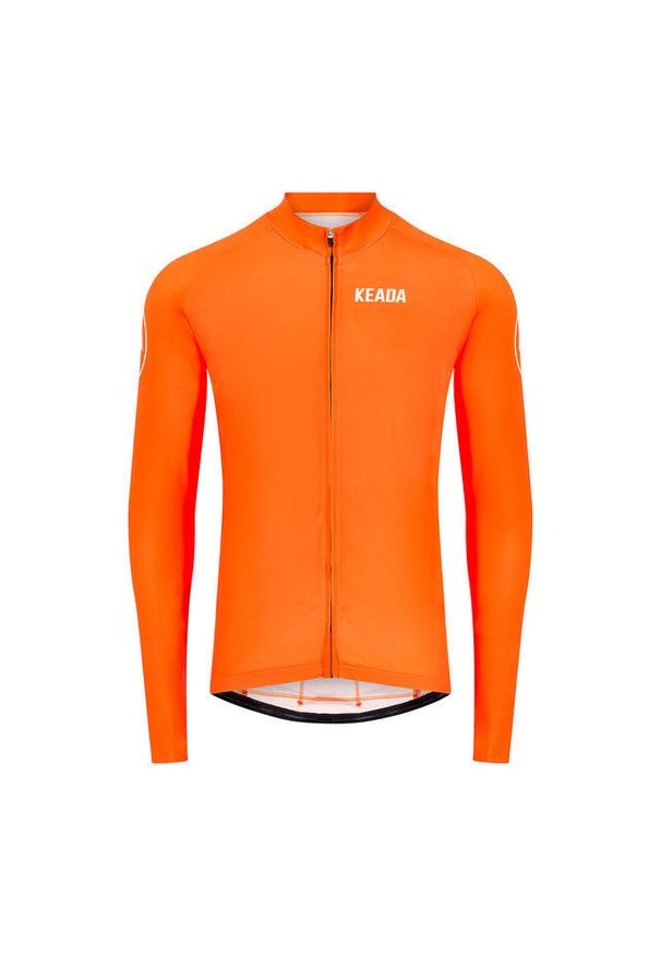 KEADA SPORTS - Męska koszulka kolarska z długim rękawem – Pomarańczowa. Kolor: pomarańczowy. Długość rękawa: długi rękaw. Długość: długie