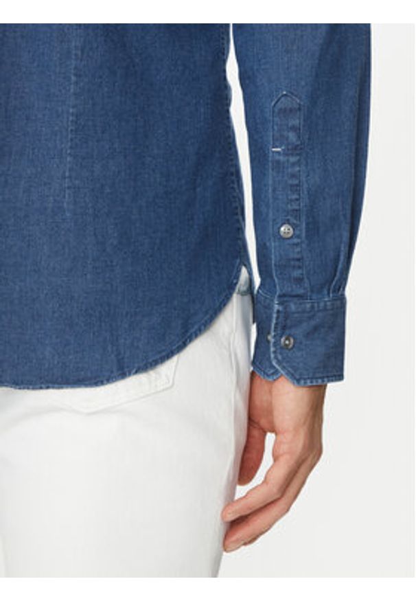 Michael Kors Koszula jeansowa MD0MD91441 Granatowy Slim Fit. Kolor: niebieski. Materiał: bawełna