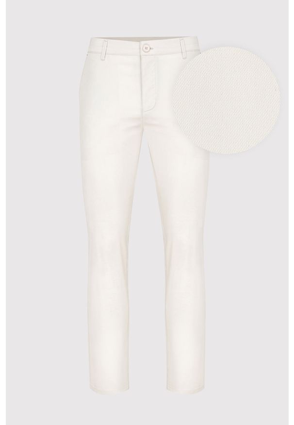 Pako Lorente - PAKO LORENTE – Męskie basicowe spodnie w kolorze ecru P23SB-WX-005-E-0. Materiał: bawełna, elastan. Długość: długie. Wzór: gładki