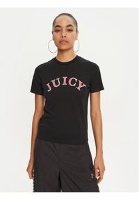 Juicy Couture T-Shirt College Gf JCSCT224414 Czarny Regular Fit. Kolor: czarny. Materiał: bawełna