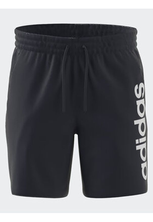 Adidas - adidas Szorty sportowe AEROREADY Essentials Single Jersey Linear Logo Shorts IC0064 Niebieski Regular Fit. Kolor: niebieski. Materiał: bawełna. Styl: sportowy