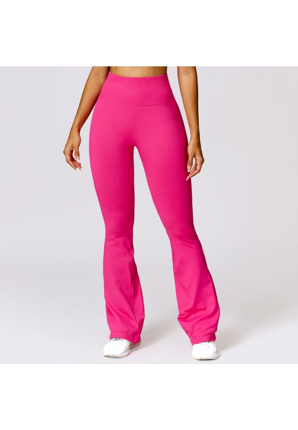 Intica - Legginsy sportowe push-up z wysokim stanem do treningu Chrysi. Stan: podwyższony. Kolor: różowy. Materiał: materiał. Sport: fitness