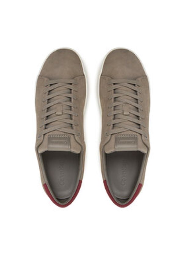 Calvin Klein Sneakersy Low Top Lace Up Nu HM0HM01758 Szary. Kolor: szary. Materiał: skóra