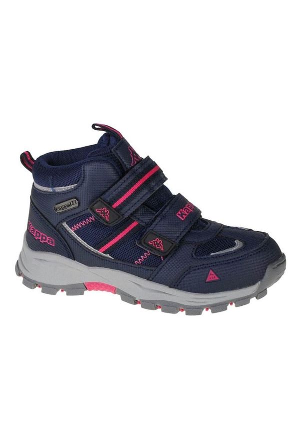 Buty Kappa Hovet Tex K Jr 260726K-6722 białe granatowe. Zapięcie: rzepy. Kolor: biały, wielokolorowy, niebieski. Materiał: syntetyk, materiał. Szerokość cholewki: normalna. Sezon: zima, jesień