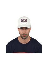 Nautica - Czapka z daszkiem Mediterranean Strapback Cap - biała. Kolor: biały. Wzór: haft. Styl: street