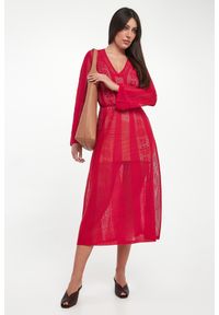 Twinset Milano - Sukienka ażurowa midi TWINSET. Wzór: ażurowy. Długość: midi #1