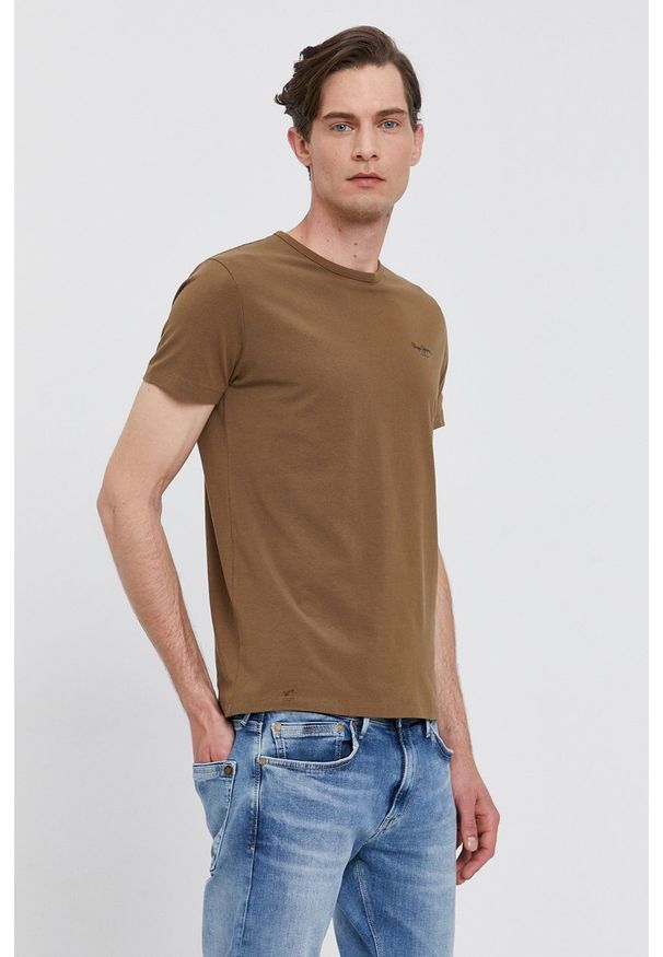Pepe Jeans - T-shirt ORIGINAL BASIC. Okazja: na co dzień. Kolor: zielony. Materiał: dzianina. Wzór: gładki. Styl: casual