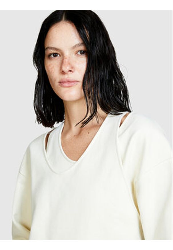 Sisley Bluza 3FPPL104P Écru Regular Fit. Materiał: bawełna