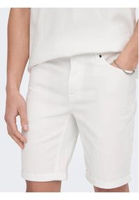 Only & Sons Szorty materiałowe 22024451 Biały Regular Fit. Kolor: biały. Materiał: bawełna #5