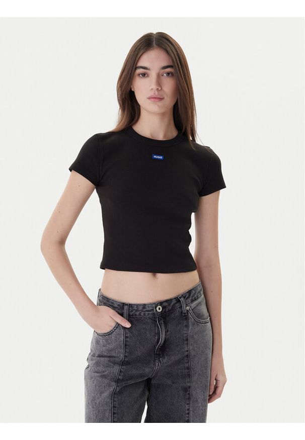 Hugo T-Shirt Baby 50510749 Czarny Slim Fit. Kolor: czarny. Materiał: bawełna