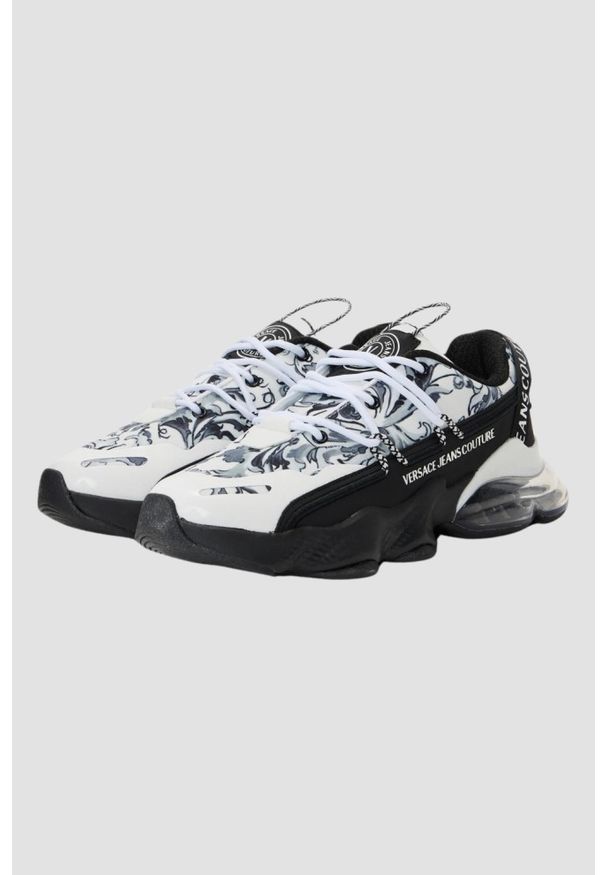 Versace Jeans Couture - VERSACE JEANS COUTURE Białe męskie sneakersy Fondo Nomo Dis. 15, Rozmiar 41. Kolor: biały
