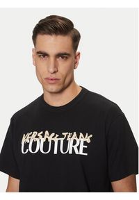 Versace Jeans Couture T-Shirt 78GAHE06 Czarny Regular Fit. Kolor: czarny. Materiał: bawełna