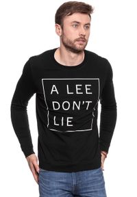 Lee - LONGSLEEVE LEE DON´T LIE TEE LS BLACK L65VEQ01. Kolor: czarny. Długość rękawa: długi rękaw. Wzór: nadruk