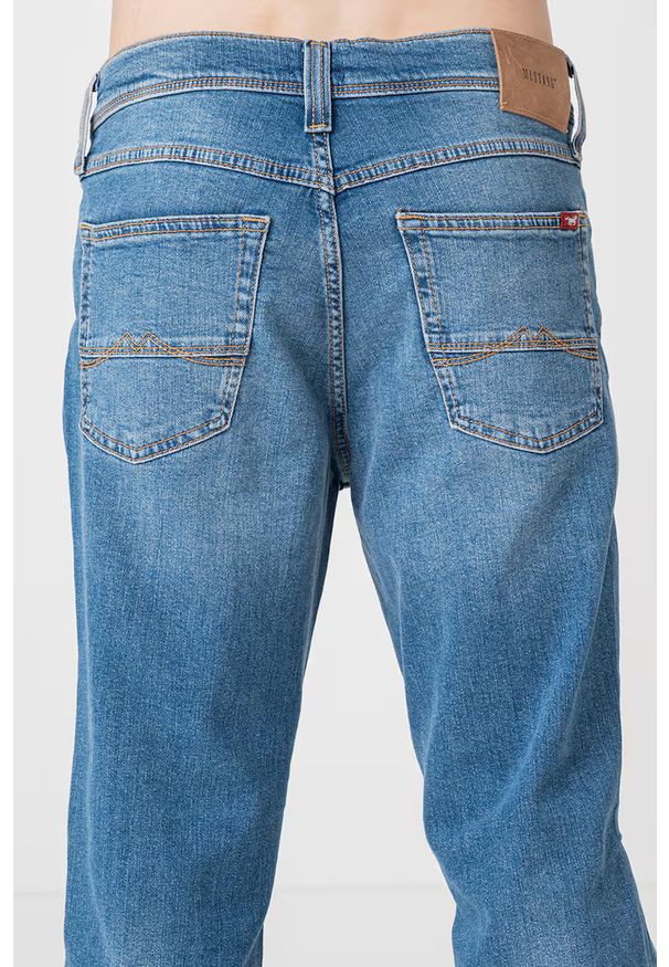 Męskie Spodnie Jeansowe Mustang Style Washington Straight Denim Blue 1016814 5000 582