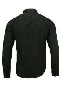 Czarna, Jednokolorowa (Gładka) Koszula z Długim Rękawem - Brave Soul, Męska. Kolor: czarny. Materiał: bawełna, tkanina, poliester. Długość rękawa: długi rękaw. Długość: długie. Wzór: gładki #2