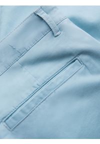 Ombre Clothing - Męskie szorty chinosy z kontrastowym podwinięciem – błękitne V3 W421 - XXL. Okazja: do pracy, na imprezę, na co dzień. Kolor: niebieski. Materiał: bawełna, tkanina, elastan. Długość: krótkie. Wzór: kolorowy. Sezon: lato. Styl: wakacyjny, casual #3