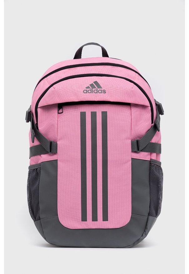 Adidas - adidas plecak kolor różowy duży z nadrukiem. Kolor: różowy. Materiał: materiał. Wzór: nadruk