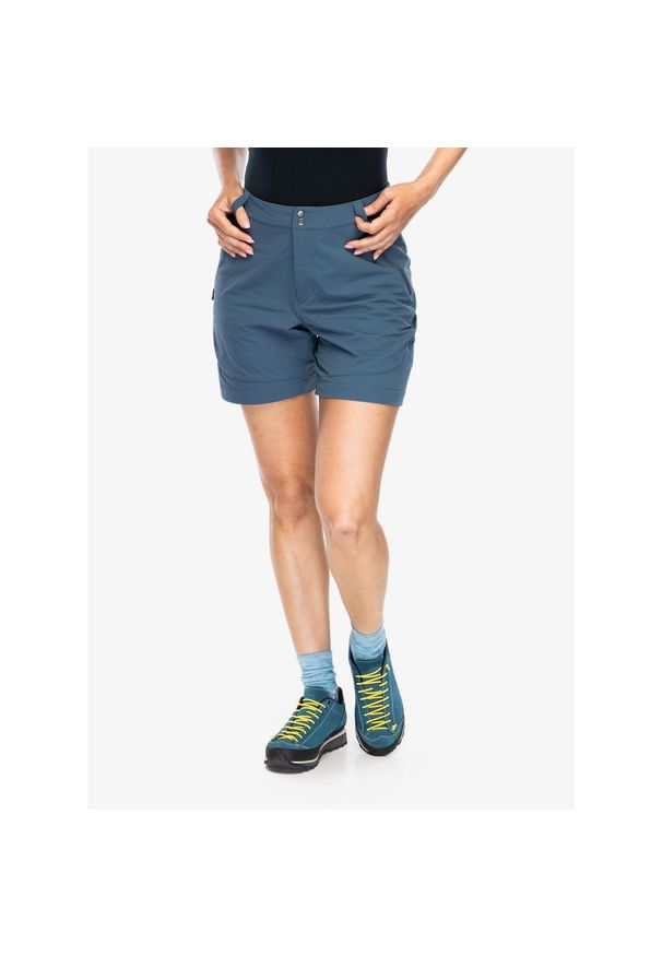 Spodenki turystyczne damskie Rab Torque Mountain Shorts. Kolor: niebieski