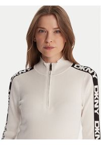 DKNY Sweter P5MSAY01 Écru Slim Fit. Materiał: wiskoza #5