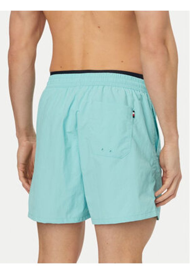 TOMMY HILFIGER - Tommy Hilfiger Szorty kąpielowe UM0UM03749 Turkusowy Regular Fit. Kolor: turkusowy. Materiał: syntetyk
