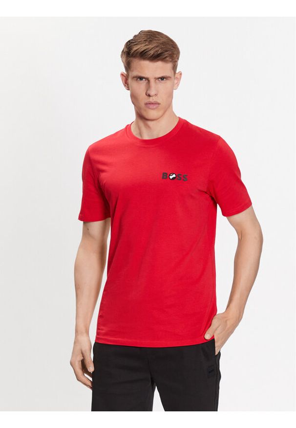 BOSS - Boss T-Shirt Tiburt 50489420 Czerwony Regular Fit. Kolor: czerwony. Materiał: bawełna