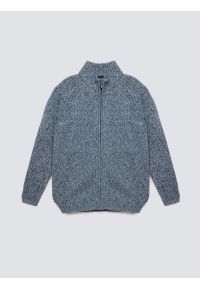 Big-Star - Sweter męskie rozpinany melanżowy niebieski Dionis 402. Okazja: do pracy, na uczelnię, na co dzień. Kolor: niebieski. Materiał: bawełna, jeans, materiał, dzianina. Wzór: melanż. Styl: casual, elegancki