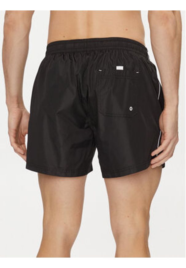 Pepe Jeans Szorty kąpielowe Logo Swimshort PMB10393 Czarny Regular Fit. Kolor: czarny. Materiał: syntetyk