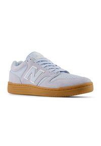 Buty męskie New Balance Numeric UN480BBG – niebieskie. Kolor: niebieski. Materiał: materiał, zamsz, syntetyk, dresówka, guma, skóra. Szerokość cholewki: normalna. Wzór: nadruk. Sport: bieganie #4