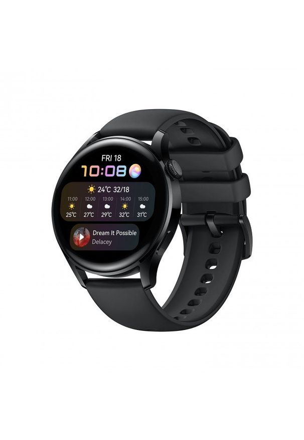 HUAWEI - Smartwatch Huawei Watch 3 Sport LTE. Rodzaj zegarka: smartwatch. Materiał: materiał, skóra. Styl: sportowy