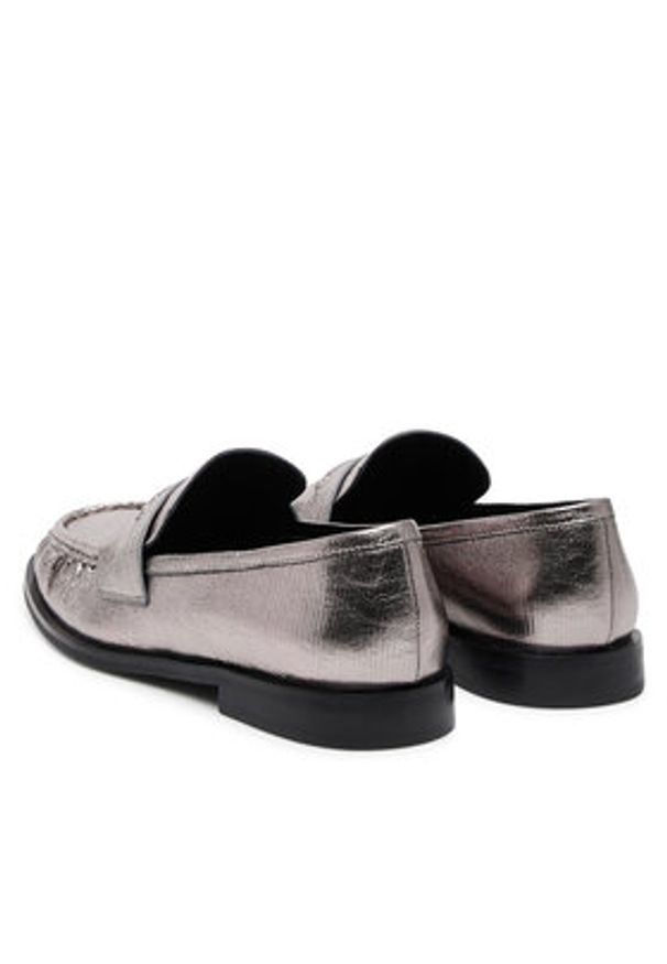 Badura Mokasyny LILAC-SLT152SK Srebrny. Kolor: srebrny. Materiał: skóra
