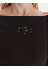 Hugo - HUGO Sukienka codzienna Noffal_B 50546941 Czarny Slim Fit. Okazja: na co dzień. Kolor: czarny. Materiał: bawełna. Typ sukienki: proste. Styl: casual #4