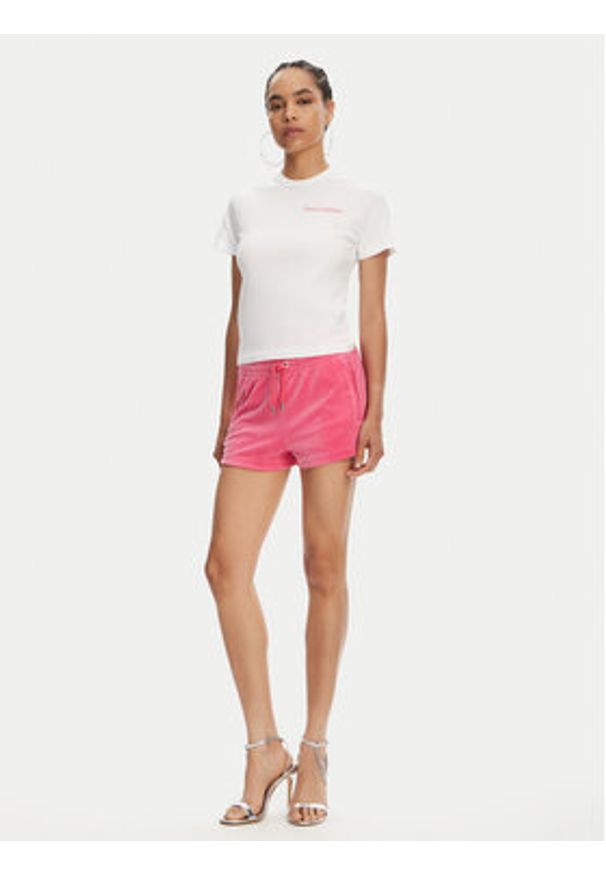 Juicy Couture T-Shirt La Beach JCWCT125319 Biały Regular Fit. Kolor: biały. Materiał: bawełna