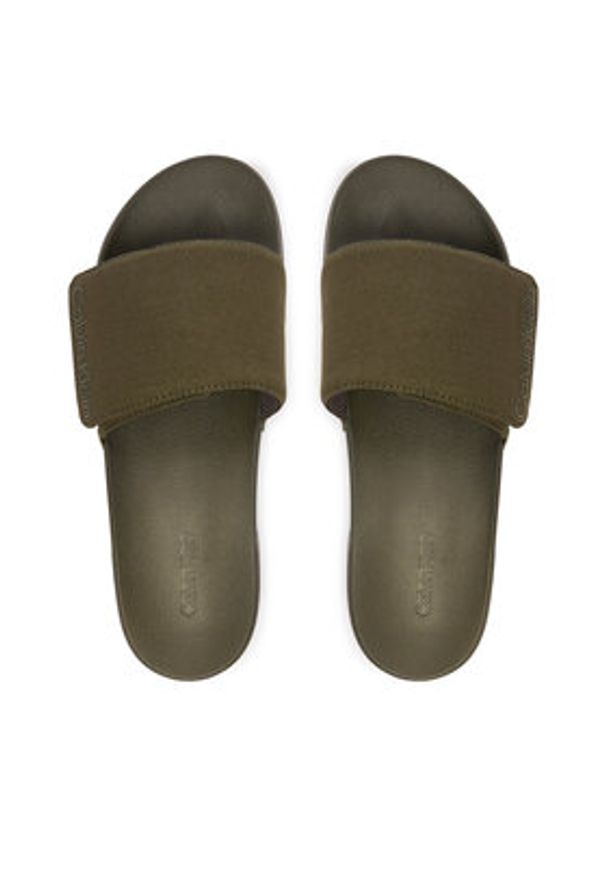 Calvin Klein Klapki Ess Slide Adj Monobrand Cv HM0HM02115 Zielony. Kolor: zielony. Materiał: materiał