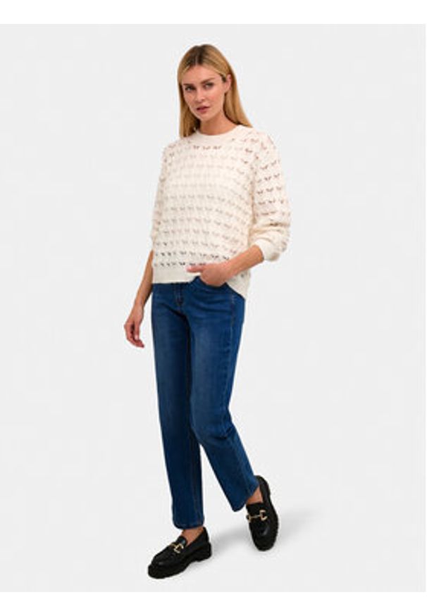 Kaffe Sweter Elena 10508195 Écru Regular Fit. Materiał: syntetyk, bawełna