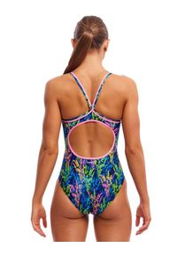 FUNKITA - Strój kąpielowy damski Funkita Midnight Meadow Diamond Back. Kolor: wielokolorowy, niebieski. Materiał: poliester. Wzór: kolorowy