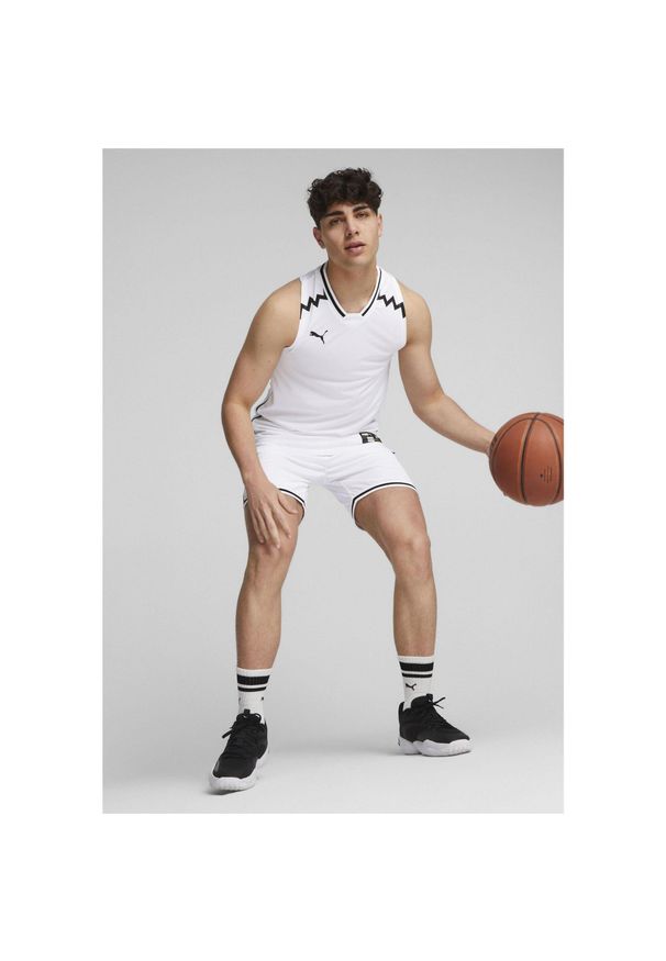 Puma - Męska koszulka do koszykówki Hoops Team PUMA White. Kolor: biały