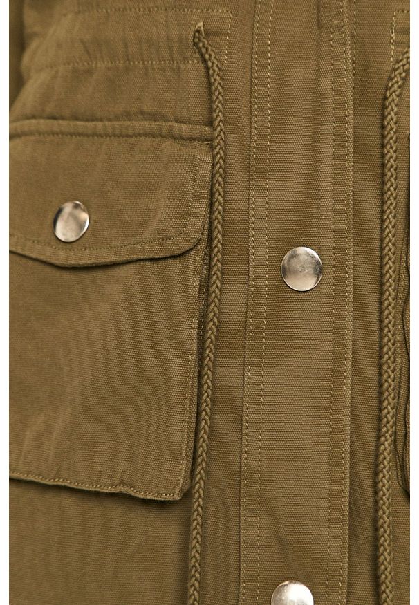 TALLY WEIJL - Tally Weijl - Parka. Okazja: na co dzień. Typ kołnierza: kaptur. Kolor: zielony. Materiał: tkanina. Wzór: gładki. Styl: casual