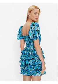 ROTATE Sukienka koktajlowa Chiffon Mini 1001101324 Niebieski Regular Fit. Kolor: niebieski. Materiał: syntetyk. Styl: wizytowy. Długość: mini #5