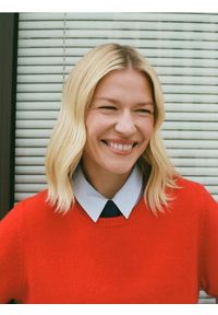 Reserved - Wełniany sweter - czerwony. Kolor: czerwony. Materiał: wełna #1