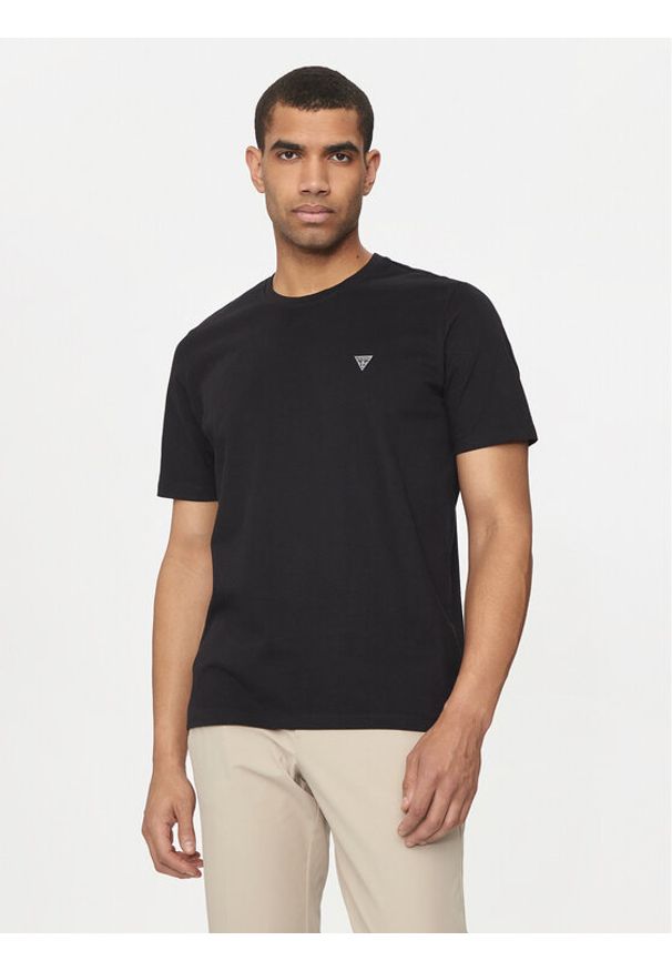 Guess T-Shirt M4YI0A KCCM1 Czarny Regular Fit. Kolor: czarny. Materiał: bawełna