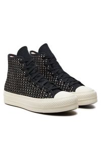 Converse Trampki Chuck Taylor All Star Lift Platform Crochet A09829C Czarny. Kolor: czarny. Materiał: materiał. Obcas: na platformie #4