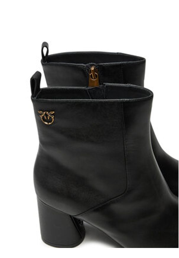 Pinko - PINKO Botki Cindy 12 SD0135 P001 Czarny. Kolor: czarny. Materiał: skóra