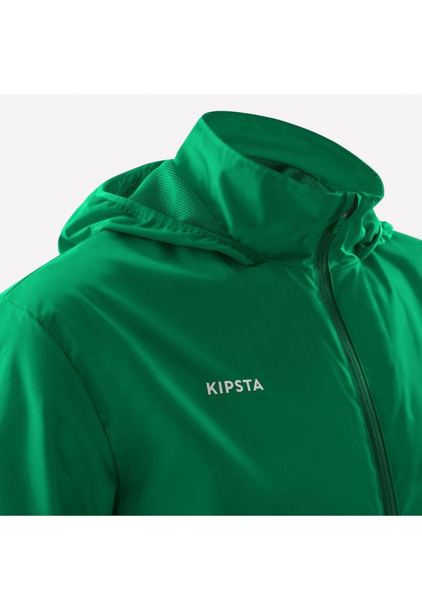 KIPSTA - Kurtka przeciwdeszczowa Kipsta Viralto Club. Kolor: zielony. Materiał: materiał, poliester. Sport: fitness, piłka nożna