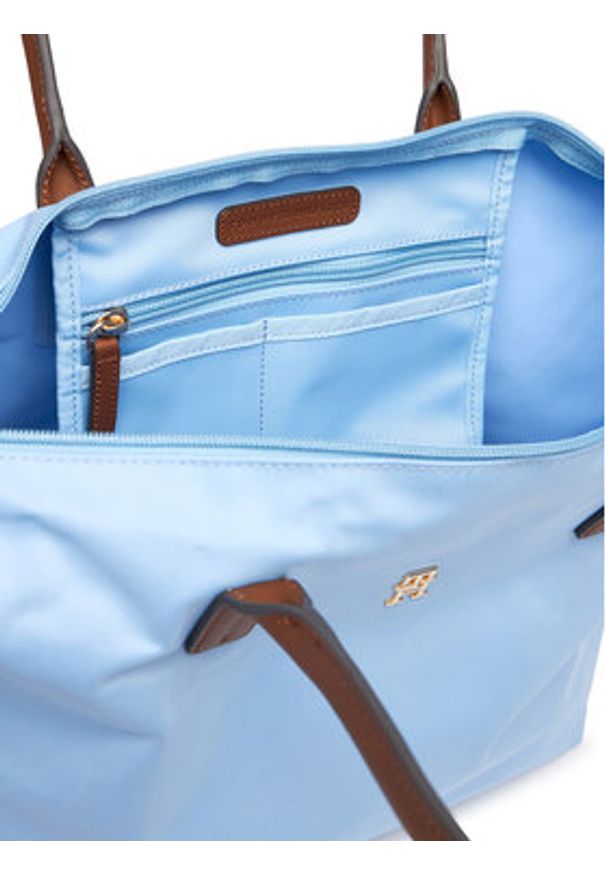 TOMMY HILFIGER - Tommy Hilfiger Torebka Popette Tote AW0AW17711 Błękitny. Kolor: niebieski