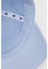 TOMMY HILFIGER - Tommy Hilfiger czapka z daszkiem bawełniana kolor niebieski gładka. Kolor: niebieski. Materiał: bawełna. Wzór: gładki #4