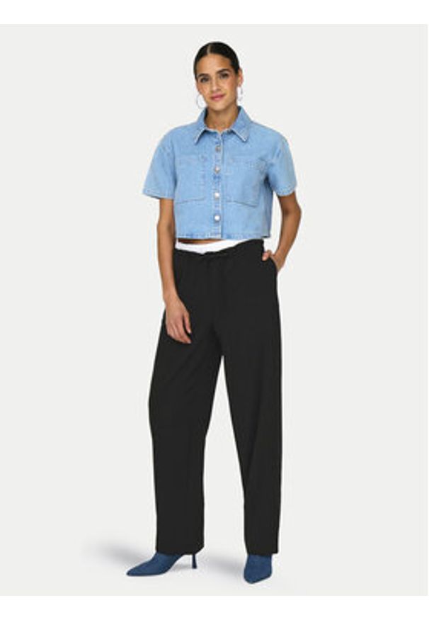 only - ONLY Spodnie materiałowe Tille 15338509 Czarny Straight Fit. Kolor: czarny. Materiał: wiskoza